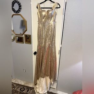 Gold sequin dress